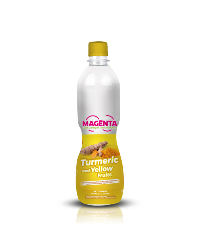 Bebida con Colágeno y Aloe Vera sabor a Cúrcuma natural y sabor Frutos Amarillos 500ml