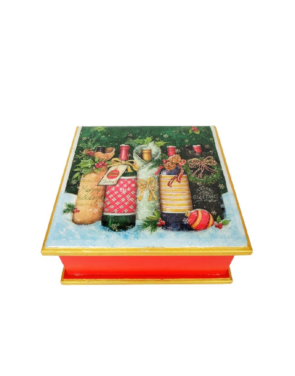 Servilletero botellas navideñas