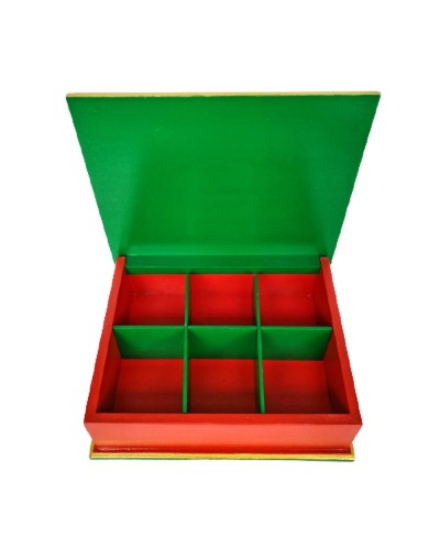 Caja seis divisiones botellas navideñas