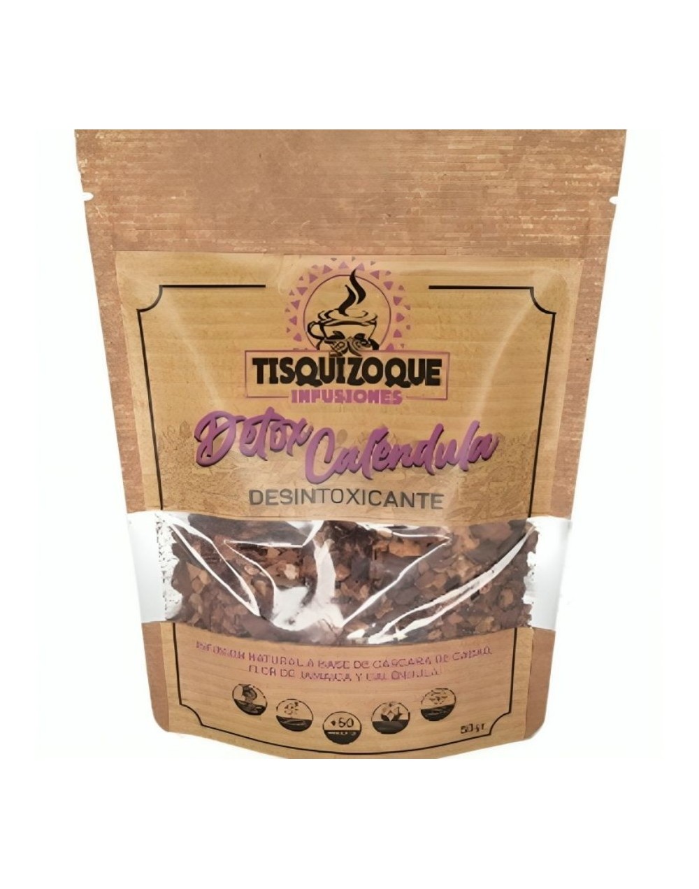 Infusión detox con cáscara de cacao, flor de jamaica y caléndula