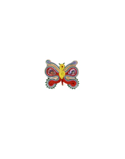 Prendedor mariposa colores en soutache