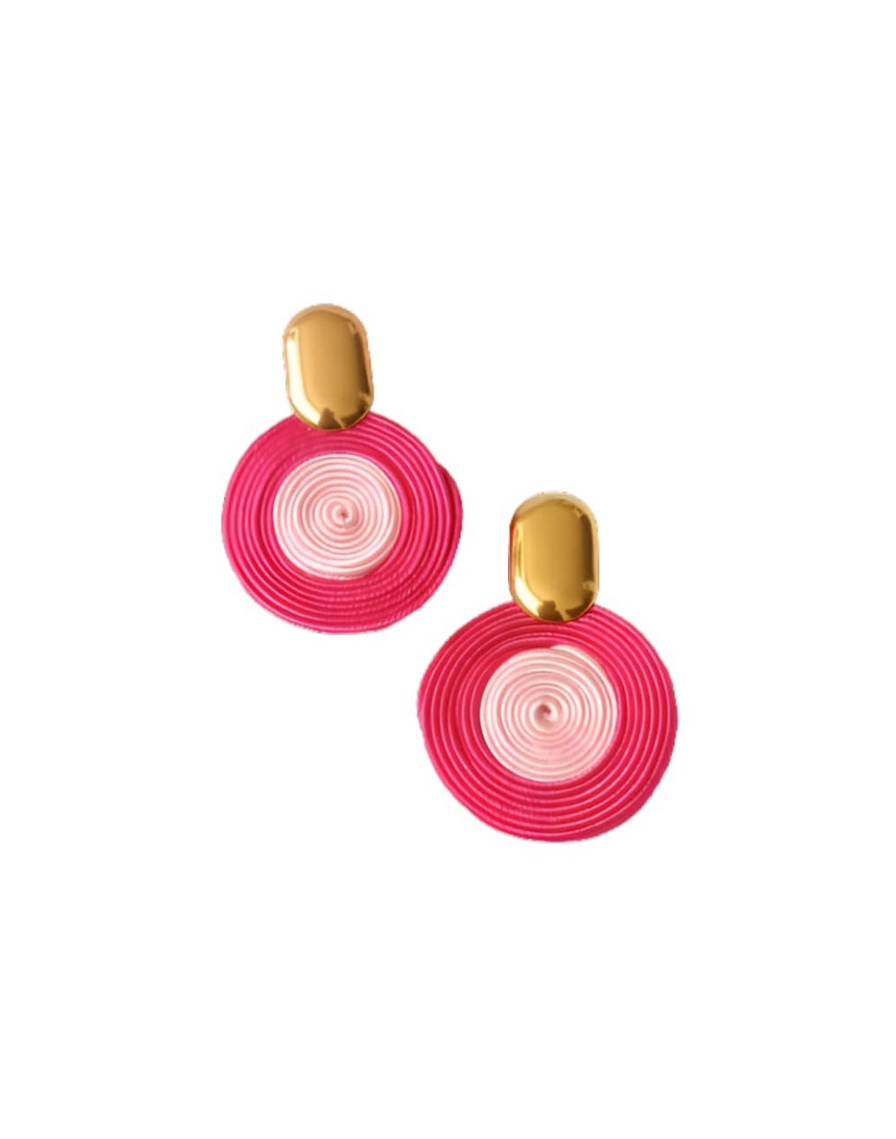 Aretes soutche fucsia y rosa