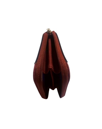 Monedero vanidoso corazones cuero rojo