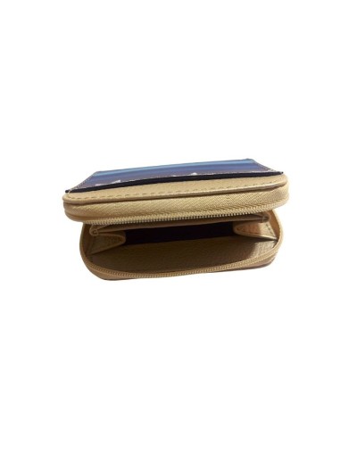 Monedero vanidoso estrellas cuero beige