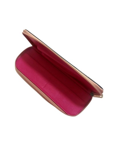 Portalápices multiusos vanidoso corazones cuero fucsia