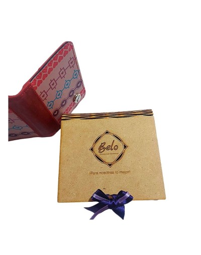 Porta documentos vanidoso corazones cuero rojo