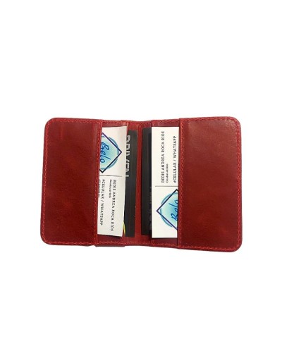 Porta documentos vanidoso corazones cuero rojo