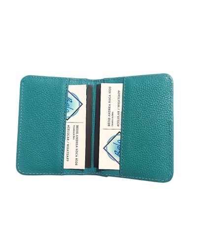 Porta documentos vanidoso corazones cuero azul claro