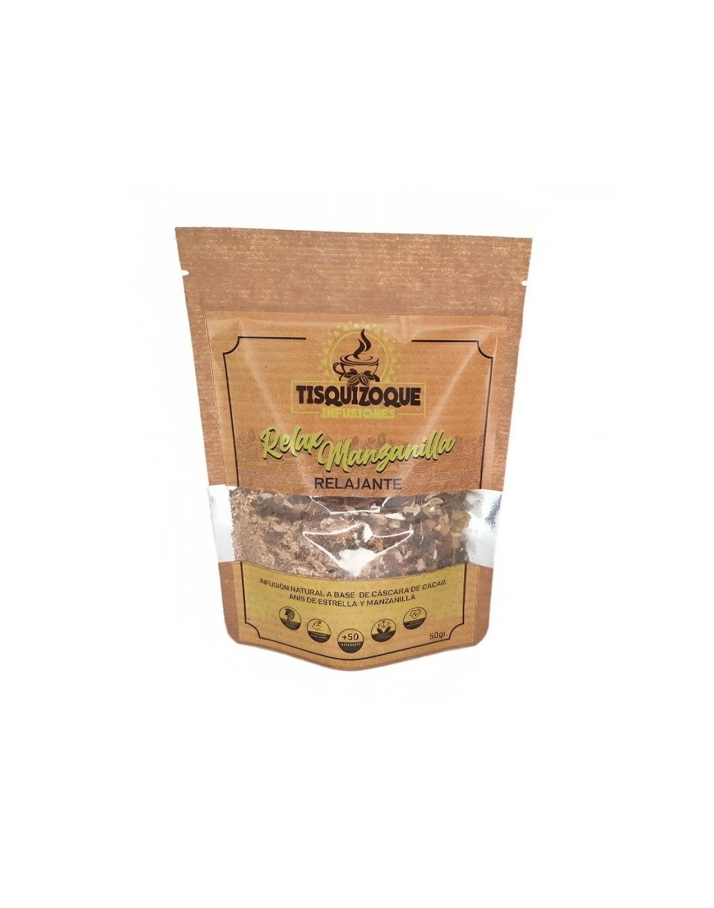 Infusión relax manzanilla con cáscara de cacao, anís de estrella y manzanilla