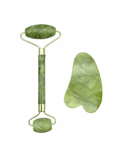 Rodillo facial y guasha de jade