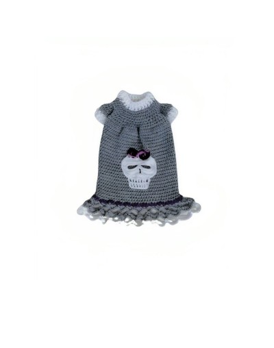 Vestido halloween calavera talla s para perro