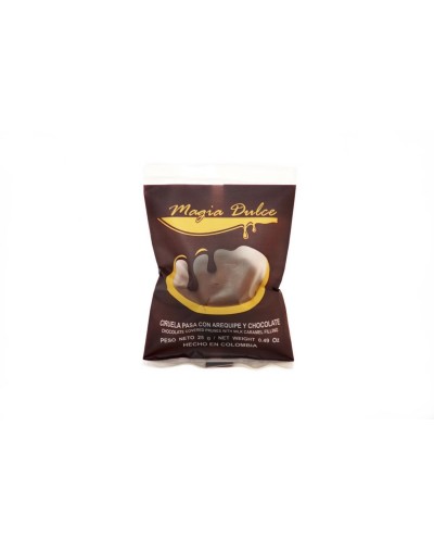 Ciruela pasa con arequipe y chocolate