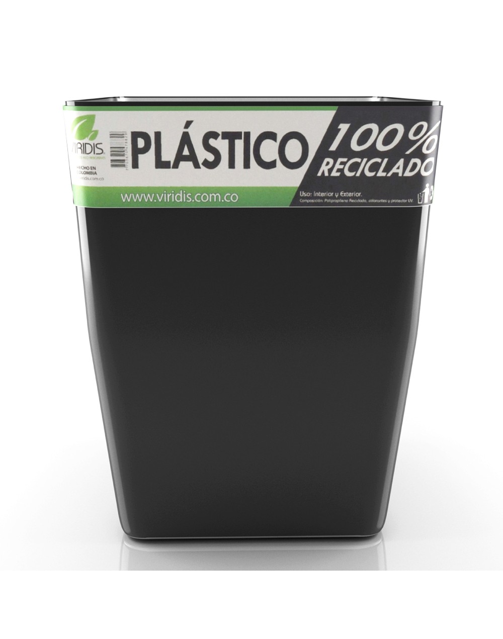 Matera Negra 40cm Elaborada en plástico 100% Reciclado