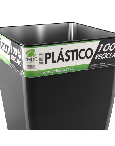 Matera Negra 40cm Elaborada en plástico 100% Reciclado