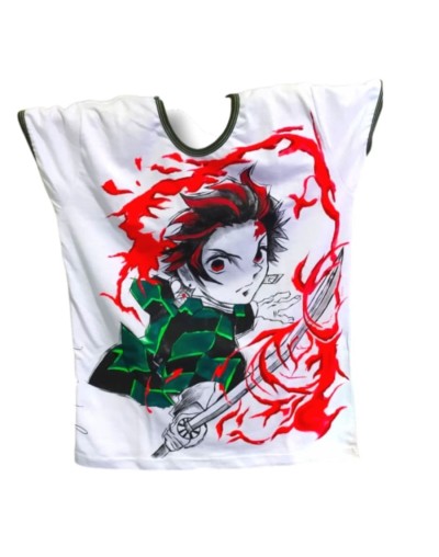 Camiseta pintada a mano tanjiro