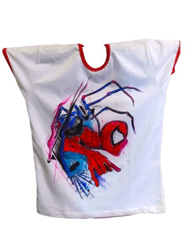 Camiseta pintada a mano de spiderman