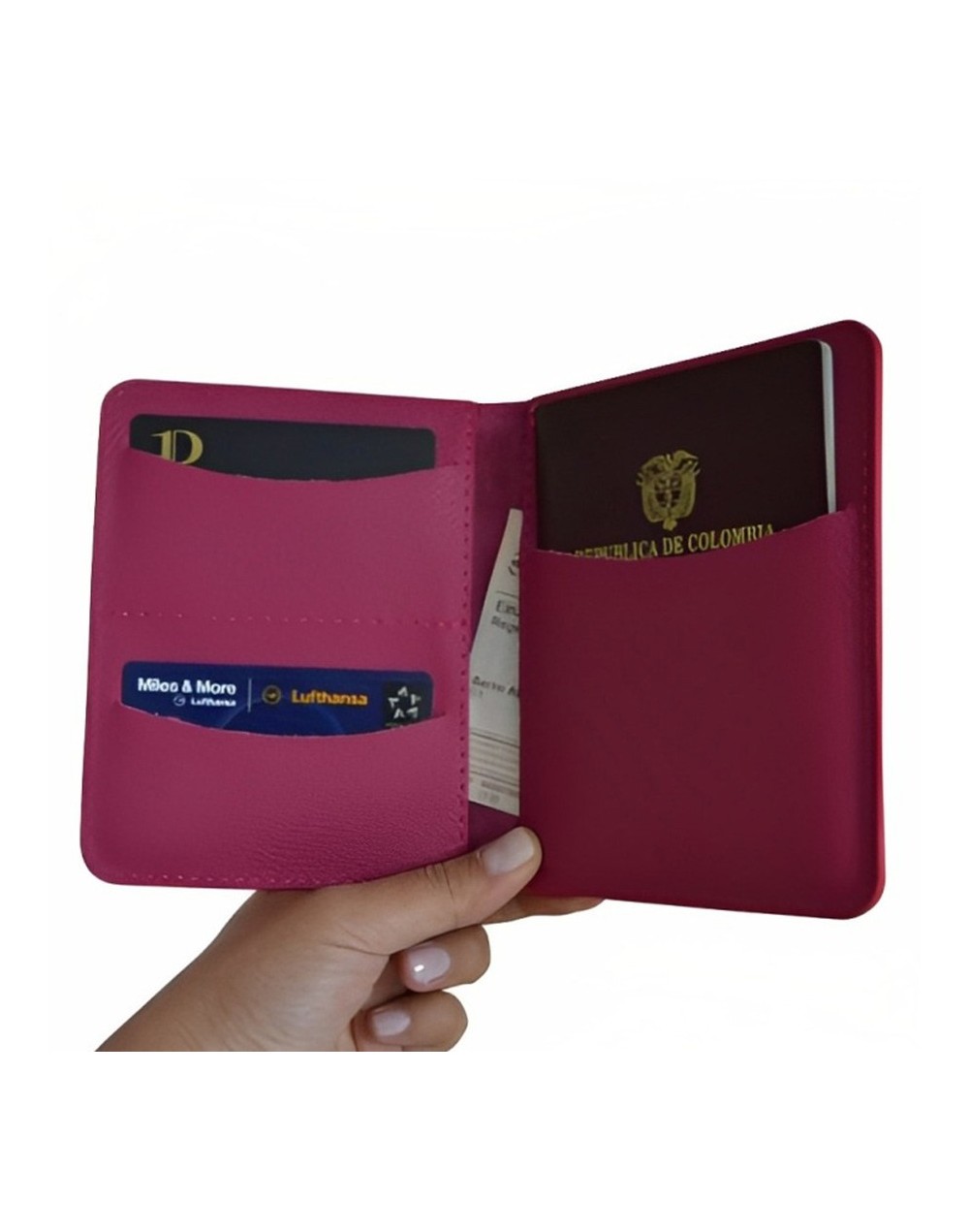 Porta pasaporte e1 fucsia