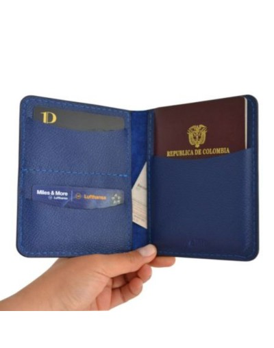 Porta pasaporte e1 azul oscuro