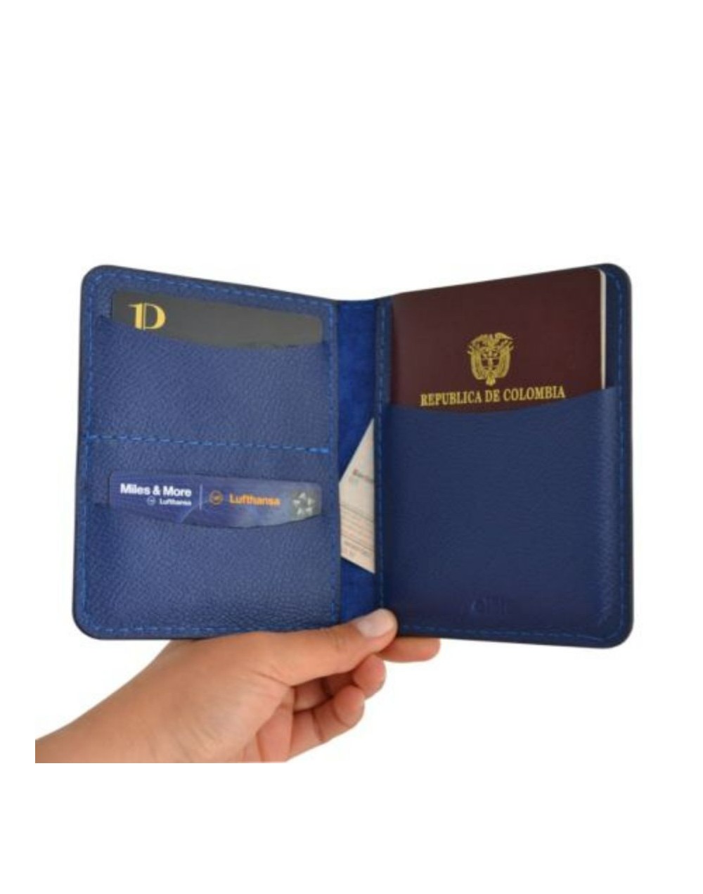 Porta pasaporte e1 azul oscuro