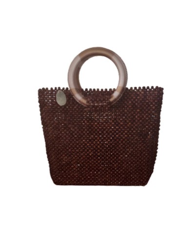 Bolso de cuentas de madera