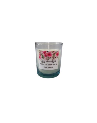 Vela en vaso de vidrio