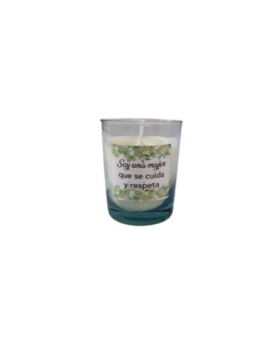 Vela en vaso de vidrio