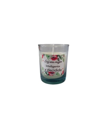 Vela en vaso de vidrio