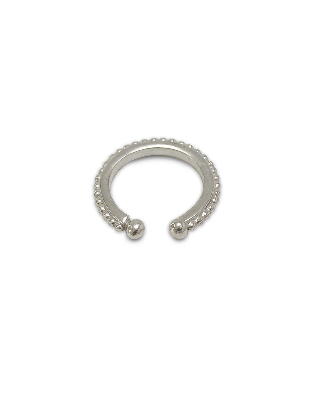 Arete earcuff sutil granulado plata 925 ajustable