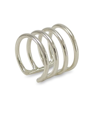 Arete earcuff cuatro aros unisex plata 925 ajustable
