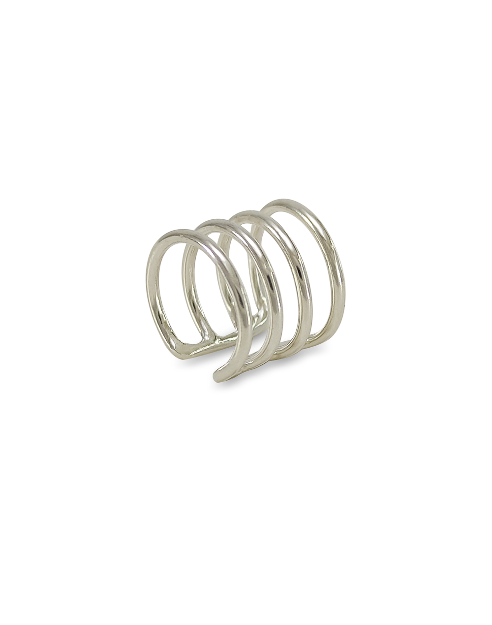 Arete earcuff cuatro aros unisex plata 925 ajustable