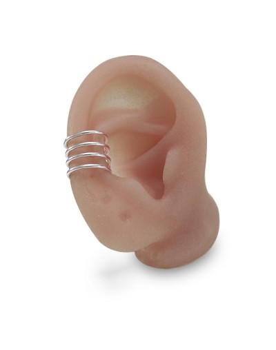 Arete earcuff cuatro aros unisex plata 925 ajustable