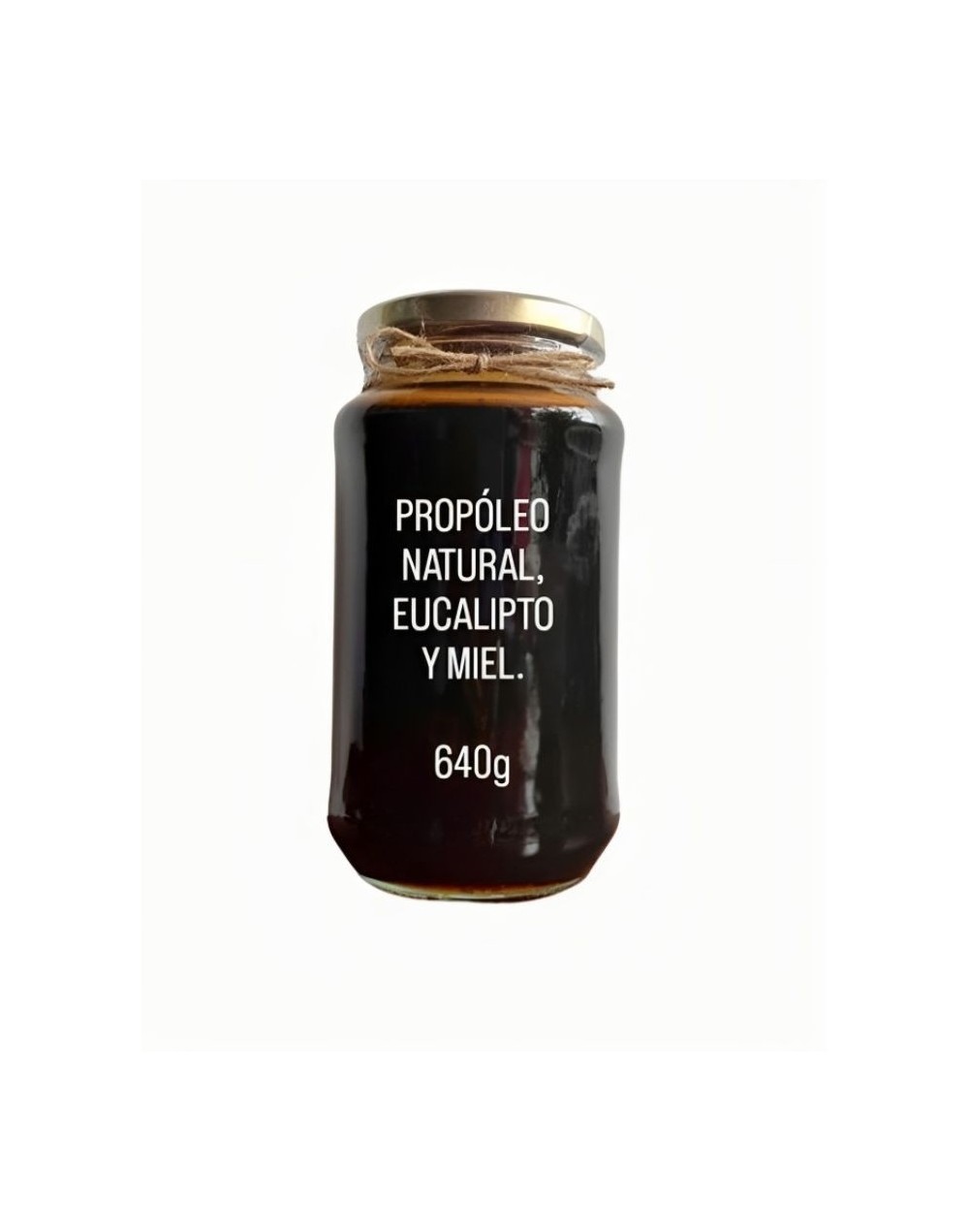 Propóleo con eucalipto a base de miel de abejas. Presentaciones 320g y 640g.