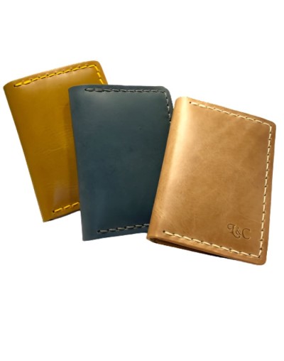 Artesanía porta tarjetas en cuero 100% original