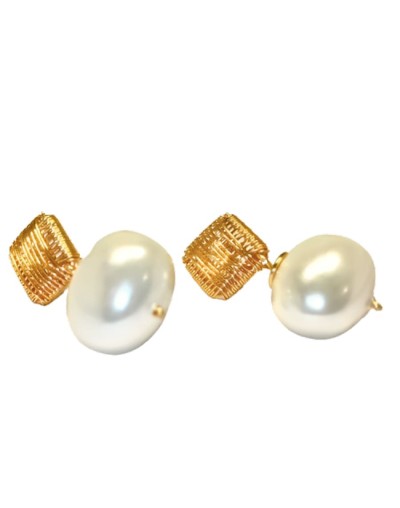 Artesania aretes polvo de madre perla