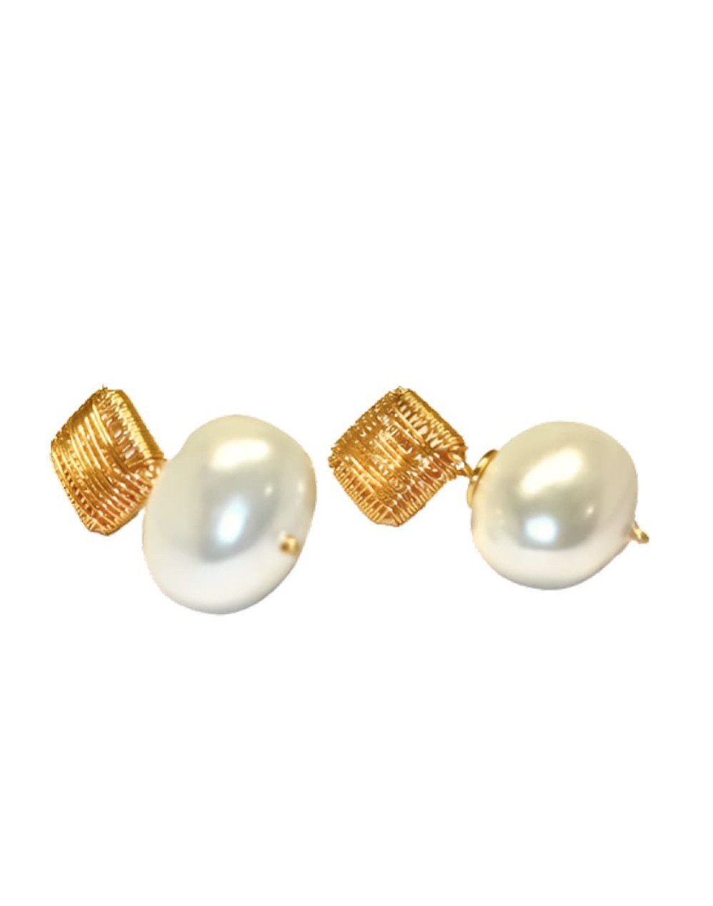 Artesania aretes polvo de madre perla