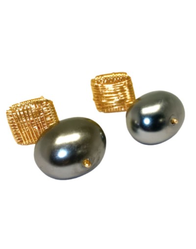 Artesania aretes polvo de madre perla