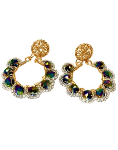 Artesanía aretes reina murano de varios colores