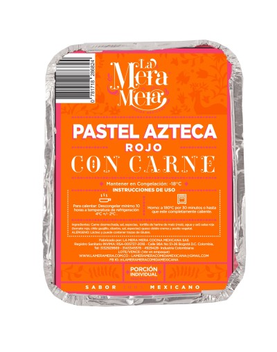 Pastel Azteca Rojo con carne