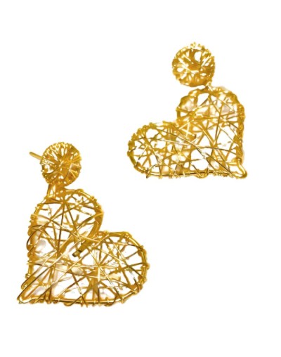 Artesania aretes corazónes descolgados