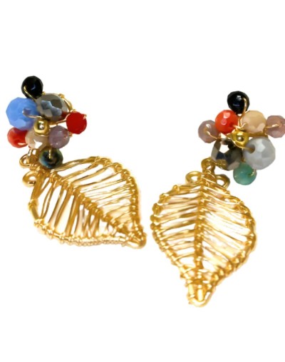 Artesania aretes de hojas