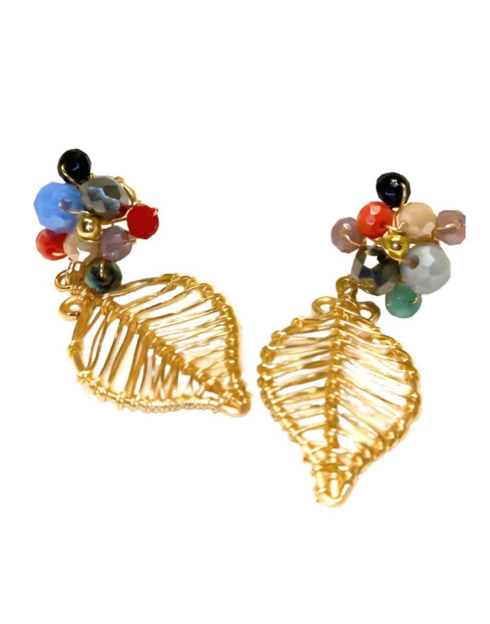 Artesania aretes de hojas