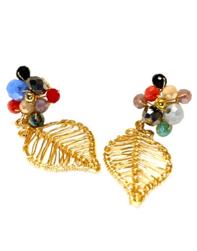 Artesania aretes de hojas