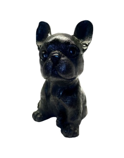 Artesania talla en carbon bulldog frances
