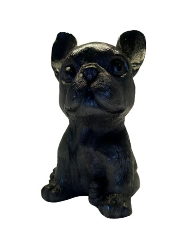 Artesania talla en carbon bulldog frances