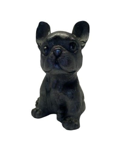 Artesania talla en carbon bulldog frances