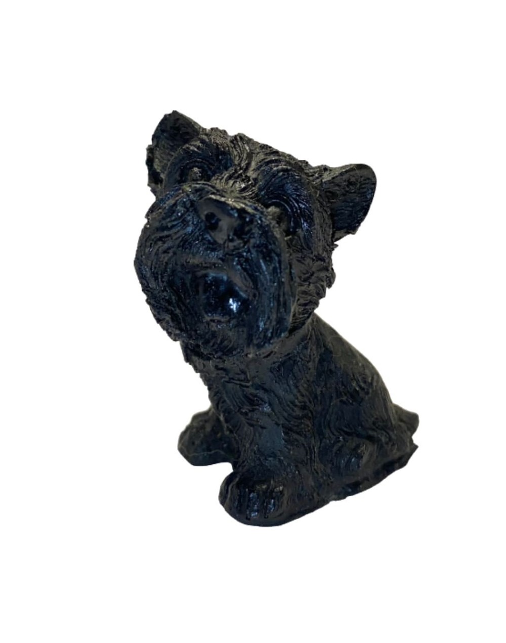 Artesania perro schnauzer mini tallado en carbon