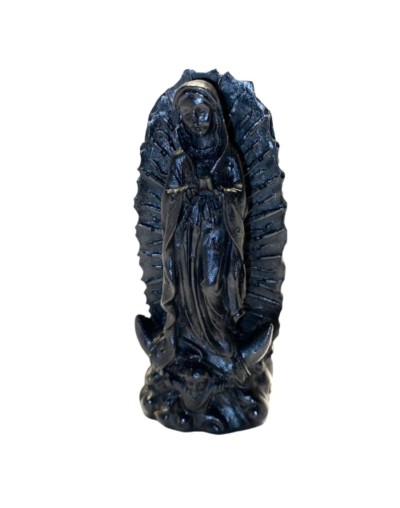 Artesania virgen de guadalupe tallada en carbon