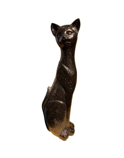 Artesania gato tallado en carbon