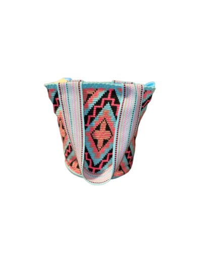 Artesania bolso paleteo multicolor crema