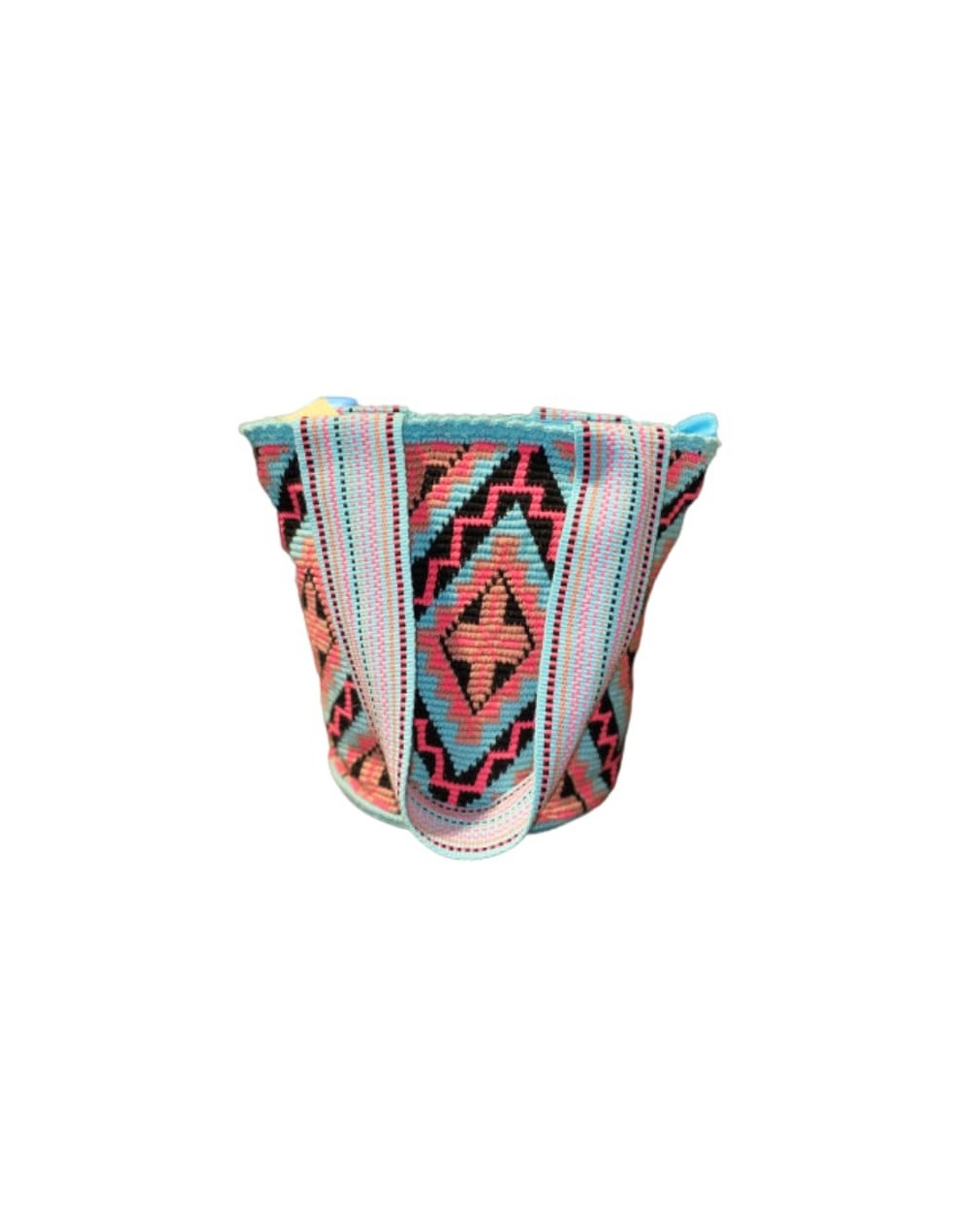 Artesania bolso paleteo multicolor crema